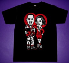 New Bred Martin Stuntin on him shirt Black Red White graphic cartoon tee