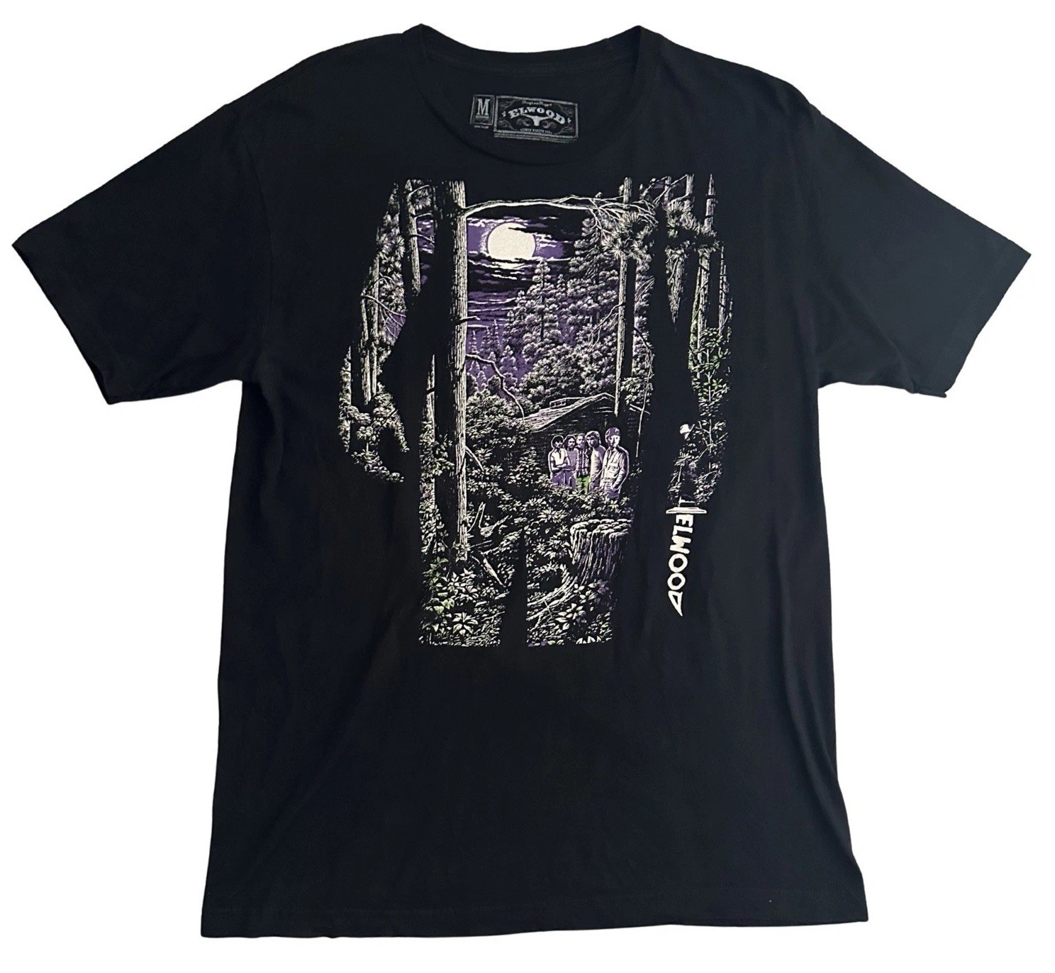Elwood Skateboards Friday The 13th Horror Graphic Tee Mens M Med Black Y2K Skate