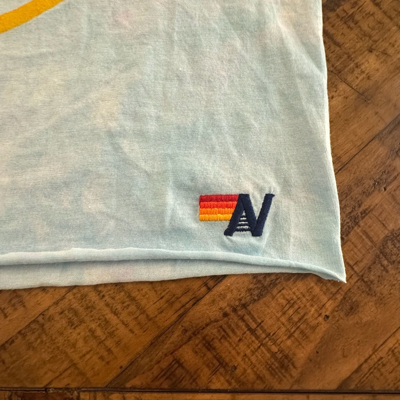 Aviator Nation Laguna Beach CA Surf Graphic Tie-Dye Raw Hem Tee gallery