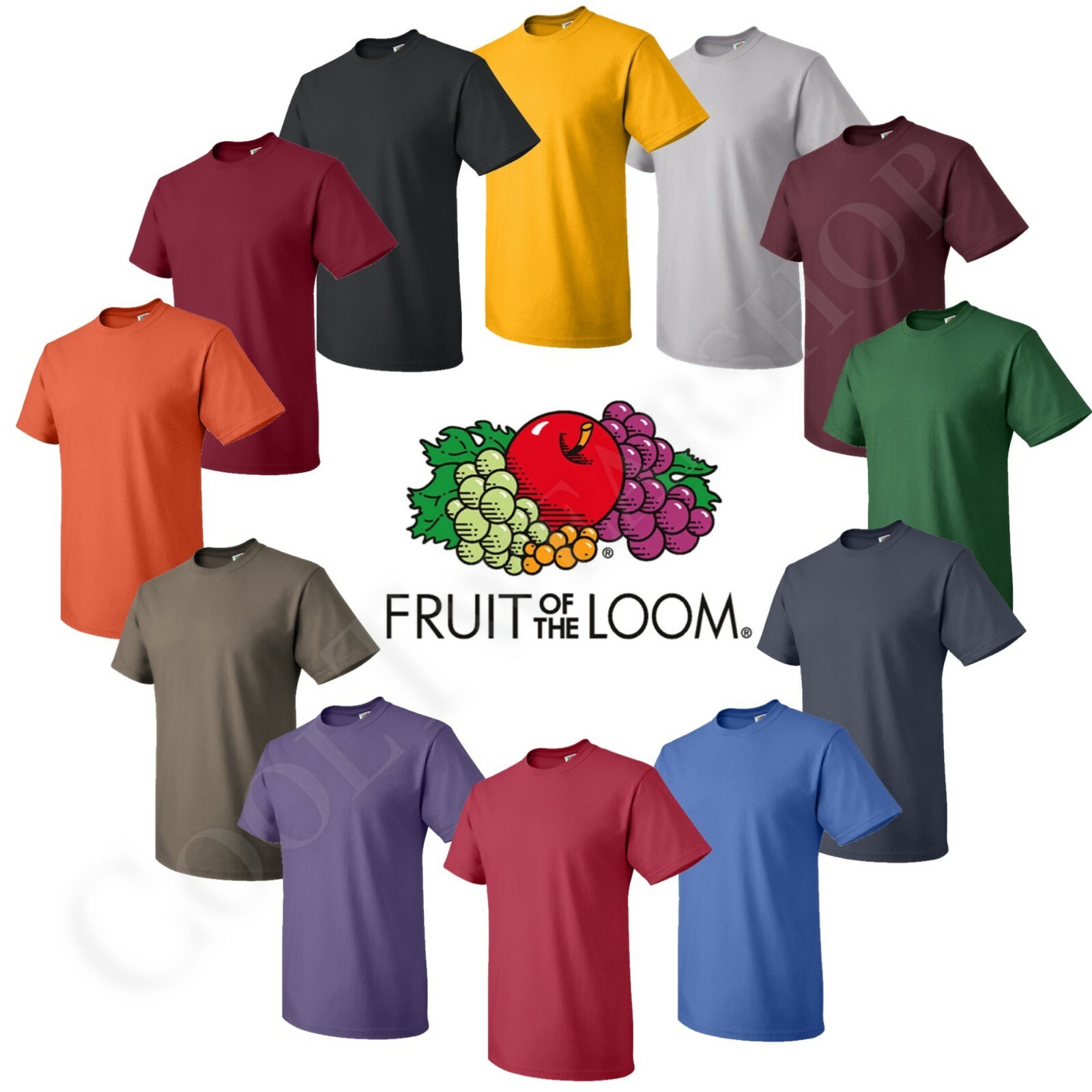 Fruit of the loom Men's HD Cotton Plain Crew Neck Short Sleeves T-Shirt 3931 gallery