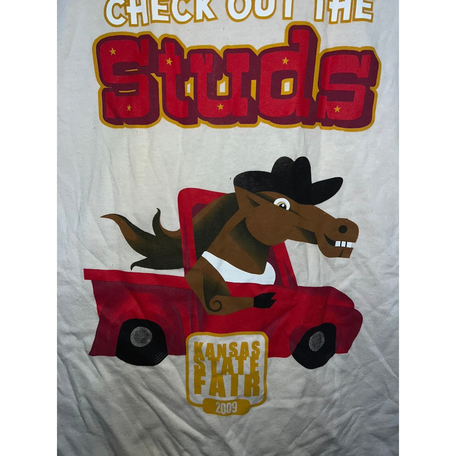 2009 Kansas State Fair Check Out The Studs Horse Shirt 2000s L Large gallery
