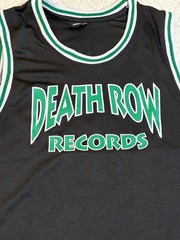 Official Death Row Records 2 Sided Jersey Green Leaf Sides Two Hip Hop Size M