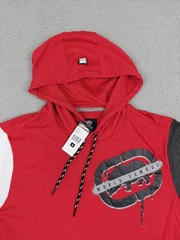 Ecko Unltd Hoodie Shirt Mens Medium Short Sleeve Colorblock Kangaroo Pocket New