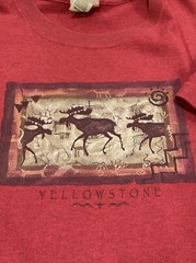 Vintage Yellowstone Moose Eco Mountain Size Medium Red T-Shirt