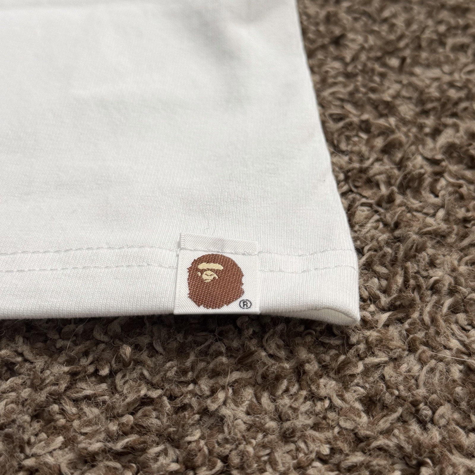A Bathing Ape BAPE Baby Milo Men's M White/Blue Logo Graphic Tee Shirt gallery
