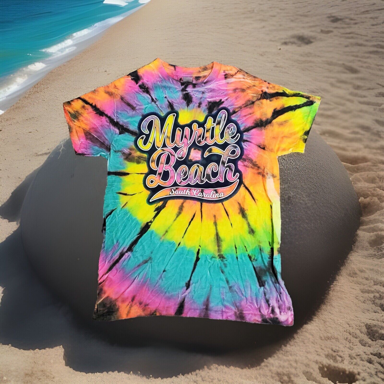 Myrtle Beach Carolina Tie Dye T Shirt Vacation Tee Unisex Small S gallery
