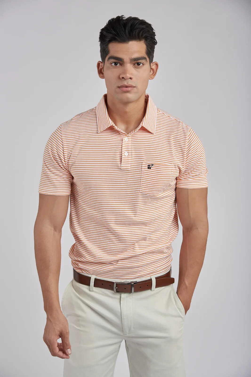 Polo Stripes for Men in beautiful Pima Cotton. Soft and comfortable with Logo gallery