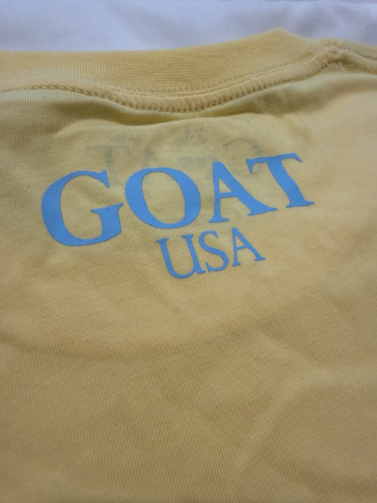 Men’s GOAT USA T-shirt Size Lg Yellow Short Sleeve gallery