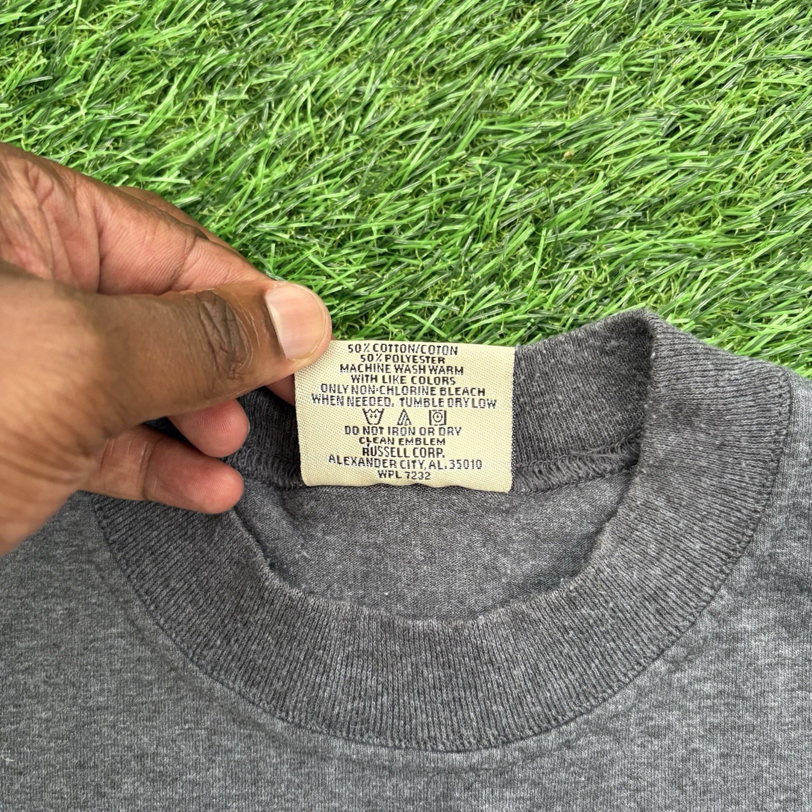 VTG 90’s Russell Athletic Pro Cotton Heavyweight Pocket Tee Blank Gray Men’s M gallery