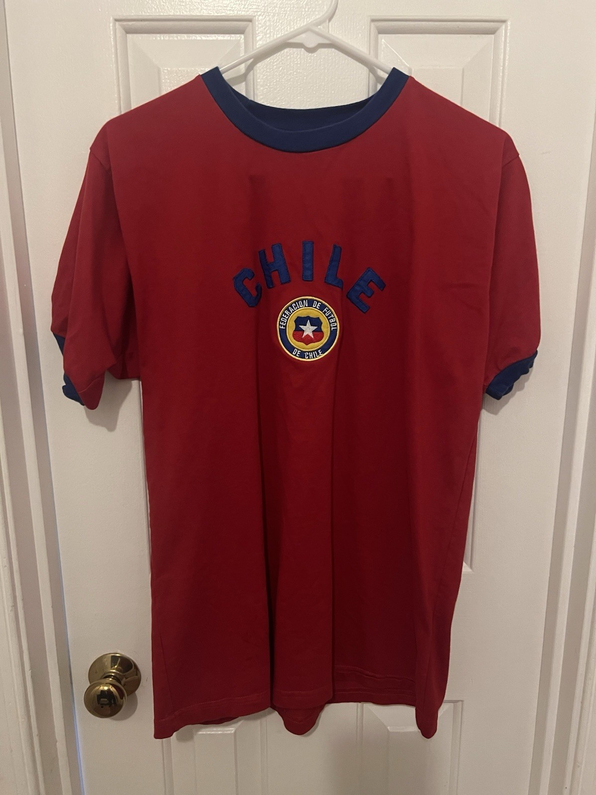 Chile Soccer T Shirt Adult Med Red Surf Style Federación De Futbol Graphic Tee