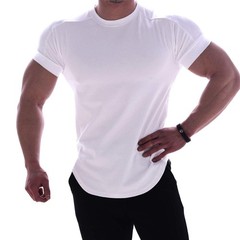 Mens Muscle Cotton Lightweight Workout Short Sleeve T-Shirts Gym Sweat Tee T2…