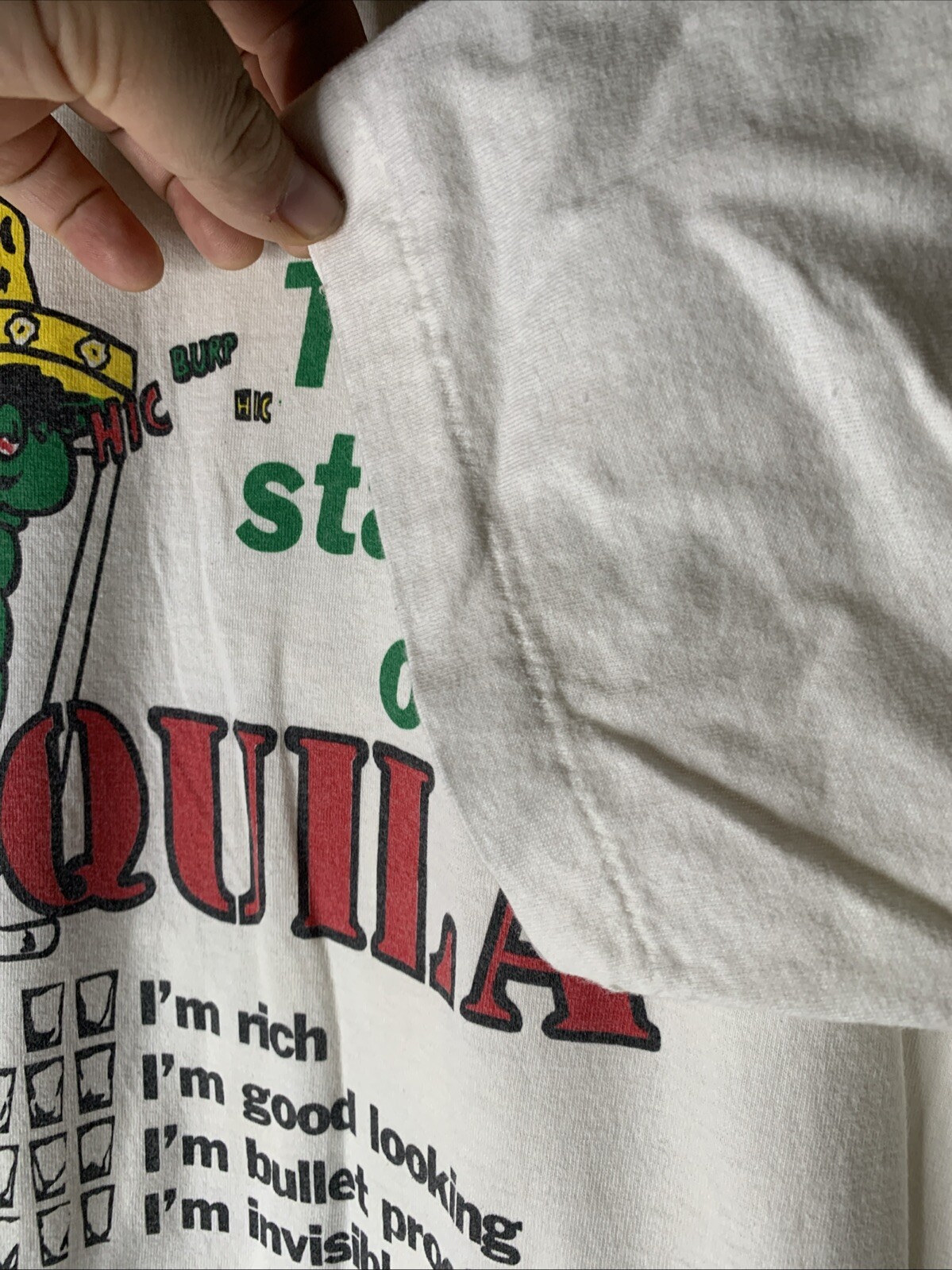Vintage 4 Stages Of Tequila Shirt Mens Sz L Funny Humor Restaurant Art 90s gallery