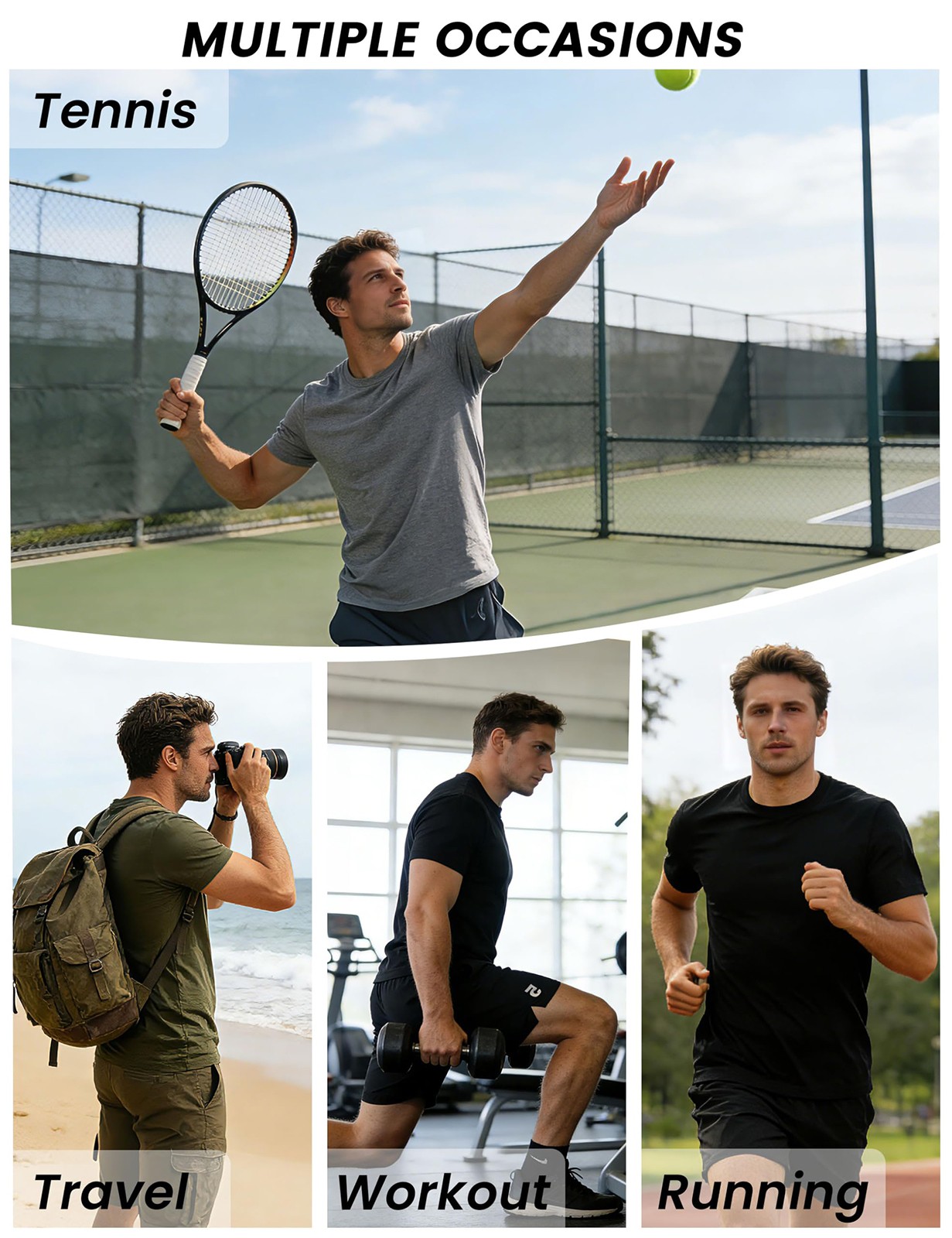 Men's Workout Shirts Athletic Quick Dry Mesh Short Sleeve Shirt Running Gym Tops gallery