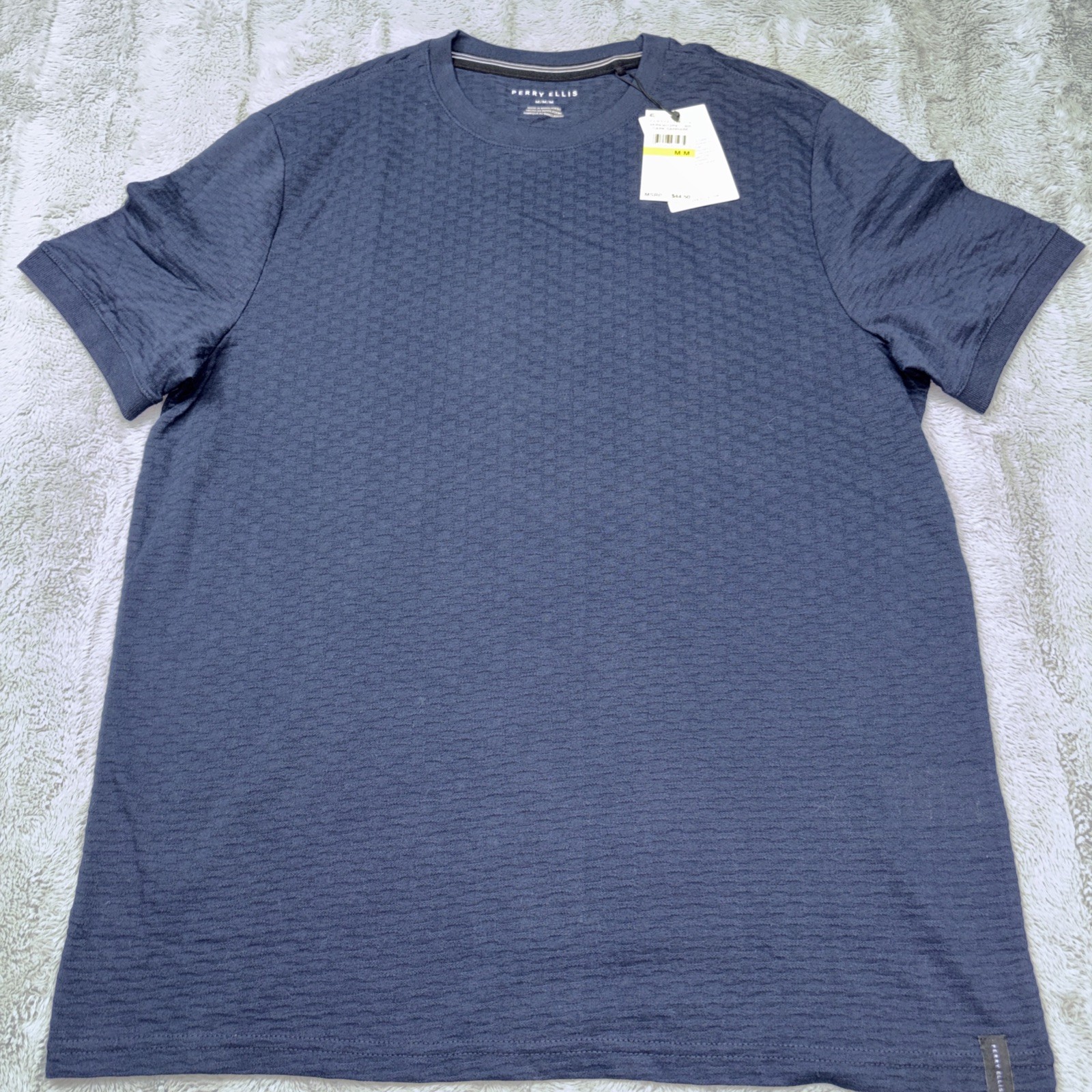 Perry Ellis T-Shirt Men's Medium M Short Sleeve Crew Neck NWT Sapphire Blue gallery