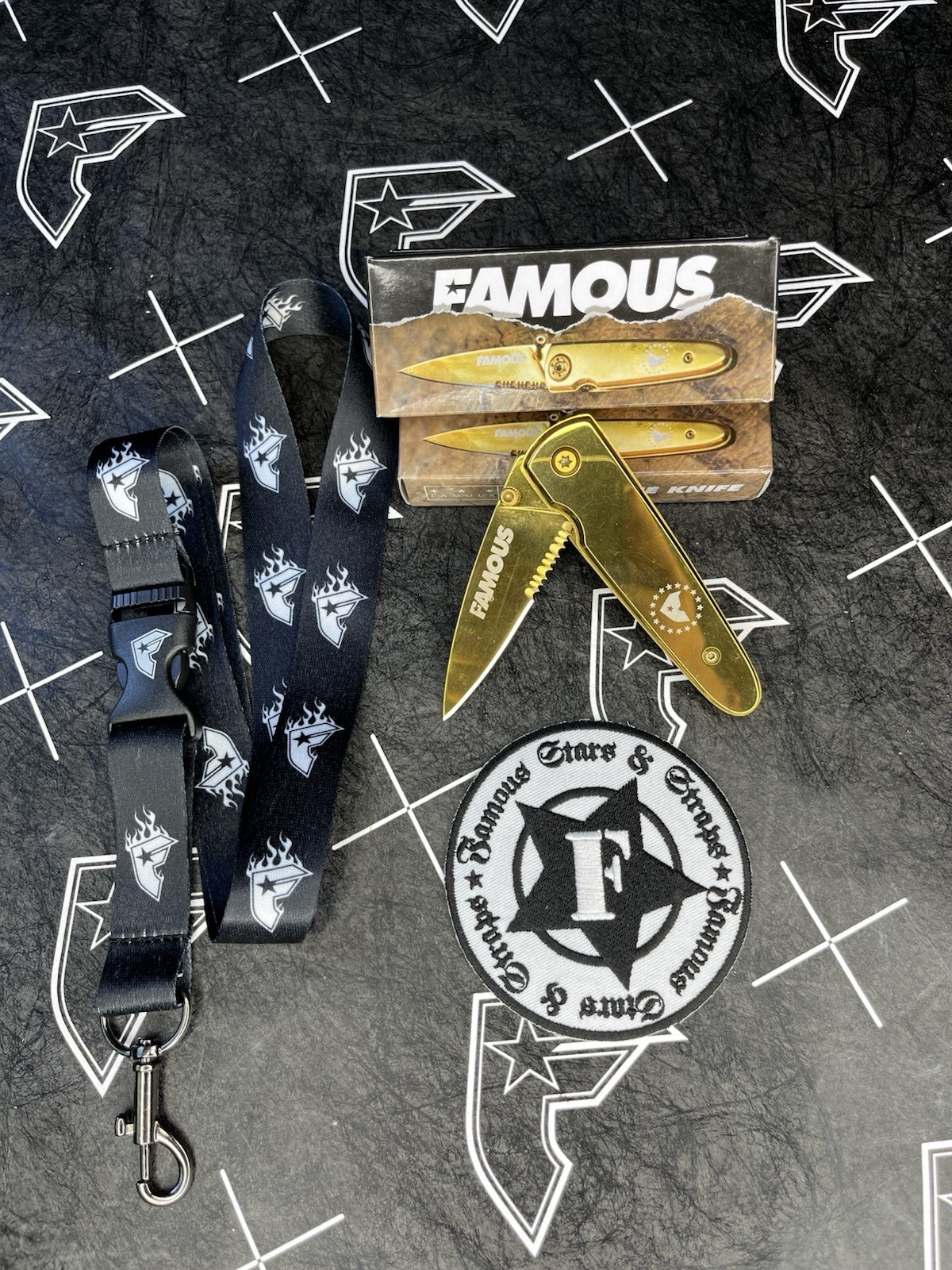 Famous Stars And Straps Patch Lanyard And Knife Set Travis Barker Blink 182 Y2K gallery