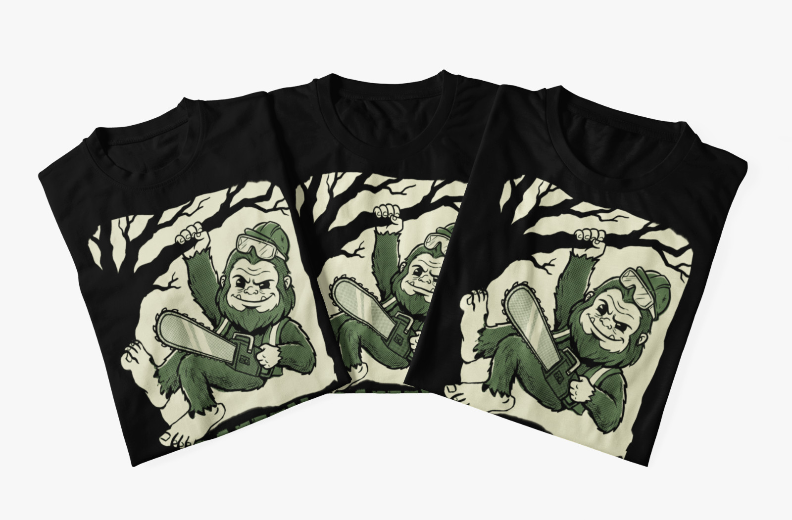 Safety First Third Bigfoot Chainsaw construction college Funny Graphic T-Shirt gallery