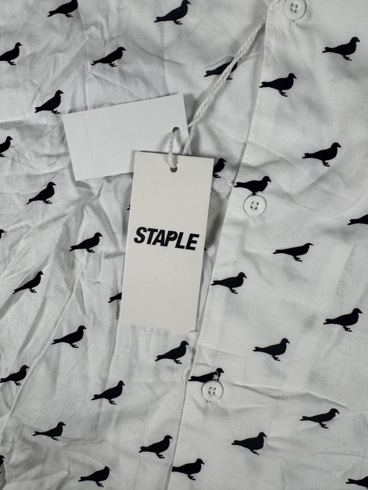 New Staple Pigeon Shirt Men XL All Over Print Bird Button Up Streetwear Rayon gallery