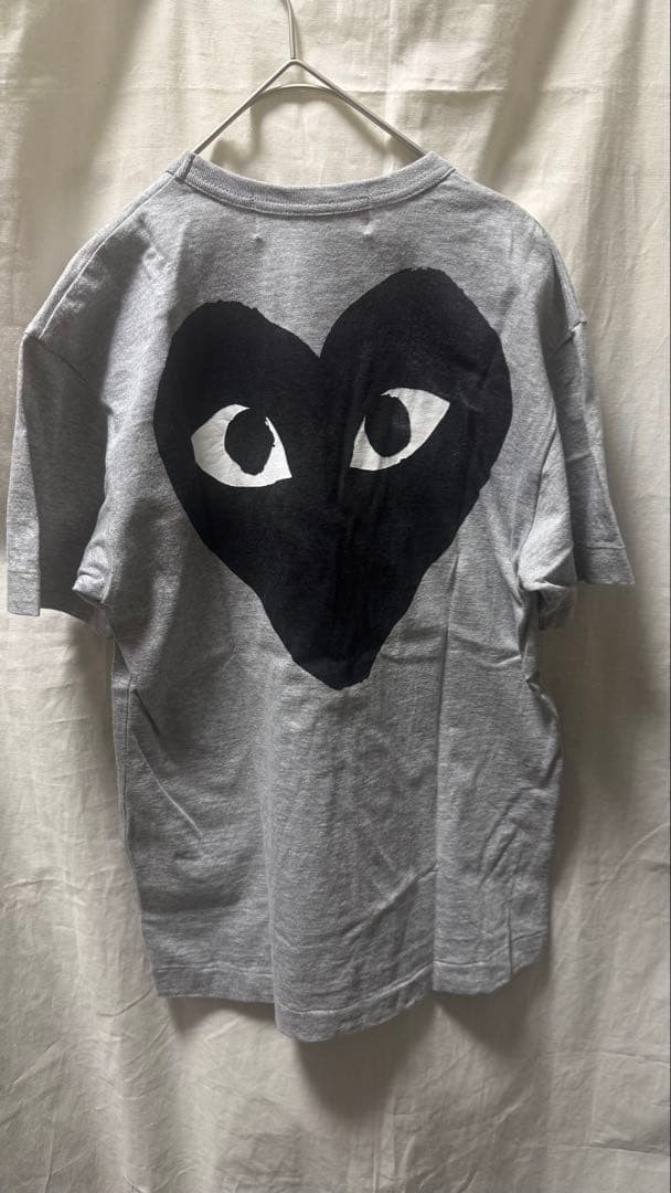 PLAY COMME des GARCONS Gray T-Shirt Black Heart Logo AD2008 Size S gallery