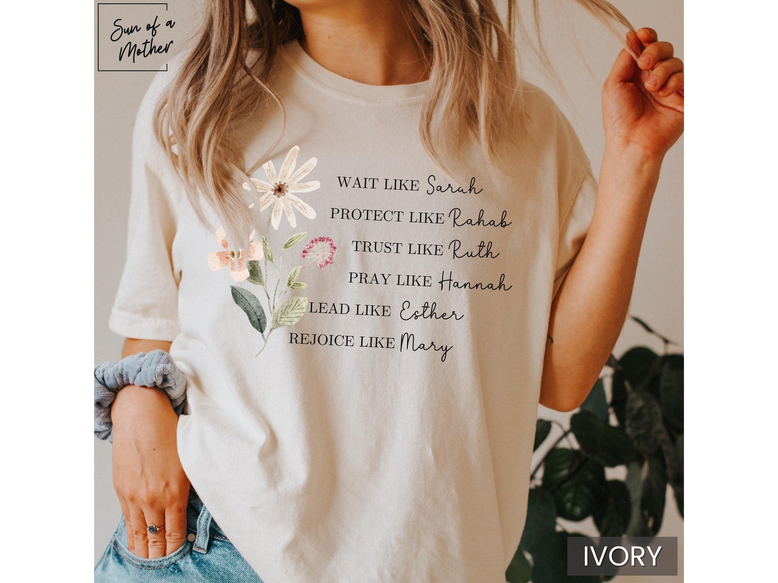 Floral Christian Shirt Women of the Bible Shirt Comfort Colors Religious Shirt B gallery