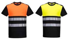 PORTWEST Men’s Hi Vis Reflective Work Safety Moisture Wicking Tee T-Shirt PW311