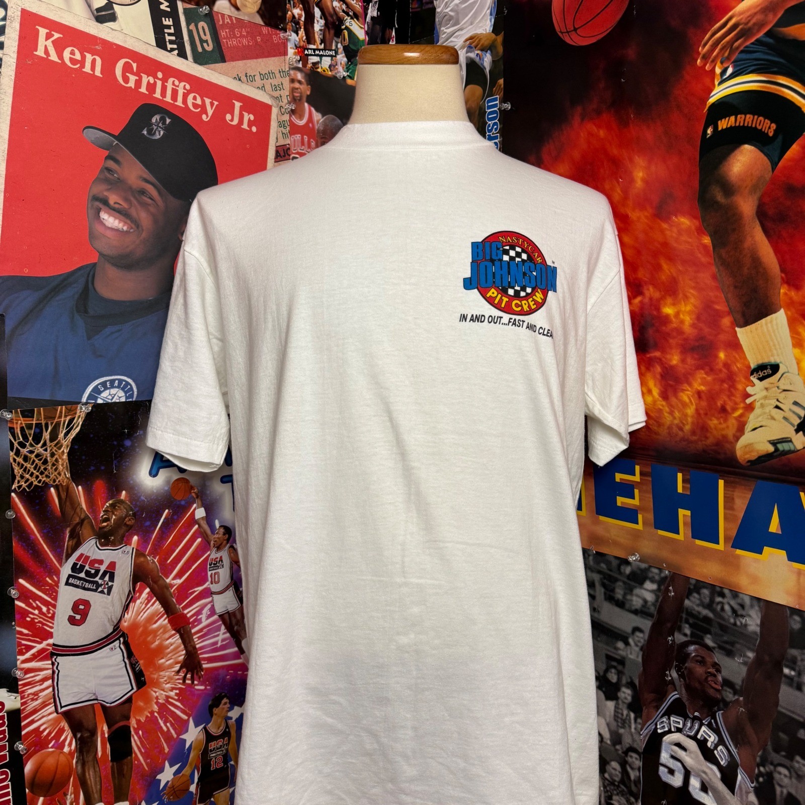Vintage 90s Big Johnson Pit Crew Nascar Nastycar T Shirt Oneita Sz Large gallery