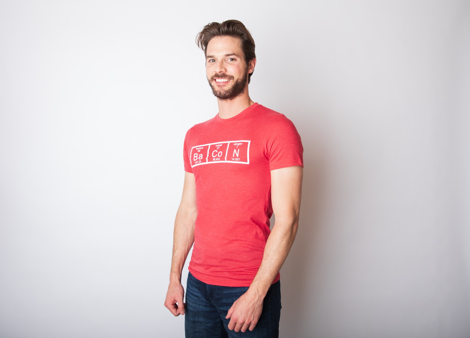 Mens The Chemistry Of Bacon T Shirt Funny Nerdy Graphic Periodic Table Science gallery