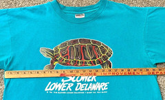 Vintage 1996 Slower Lower Delaware Turtle T-Shirt ONEITA XL Single-Stitch