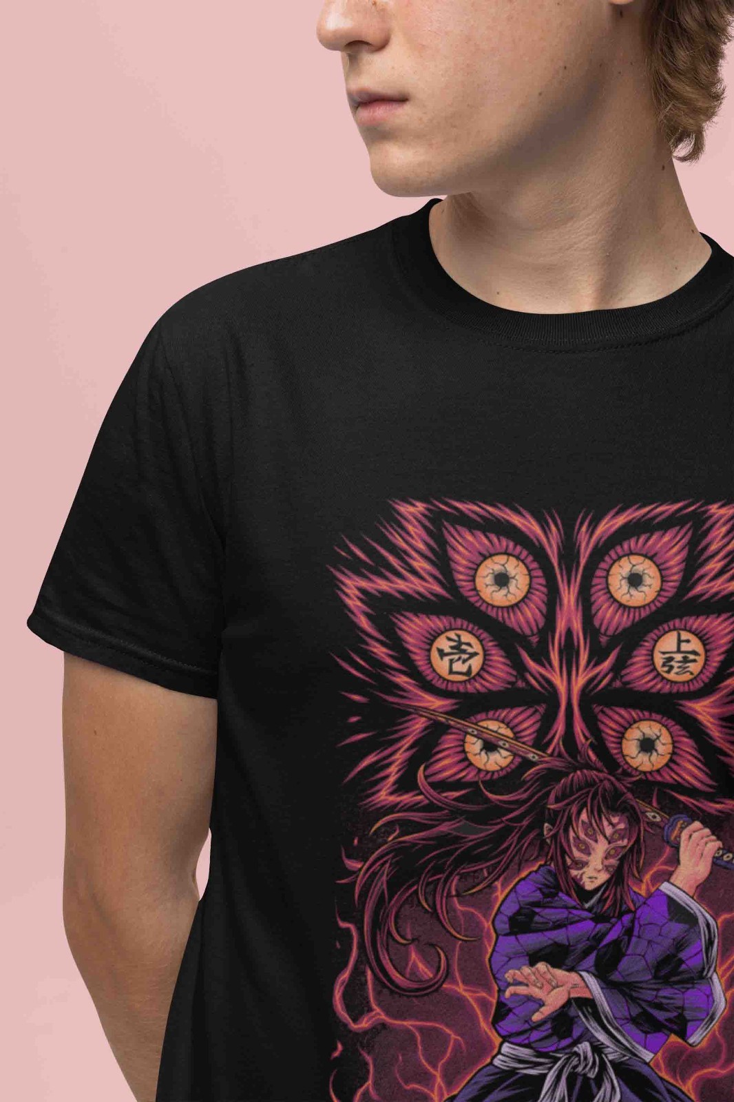 Demon Slayer Shirt Kokushibo Upper Moon 1 T-Shirt Tanjiro KNY Anime Muzan Tee gallery