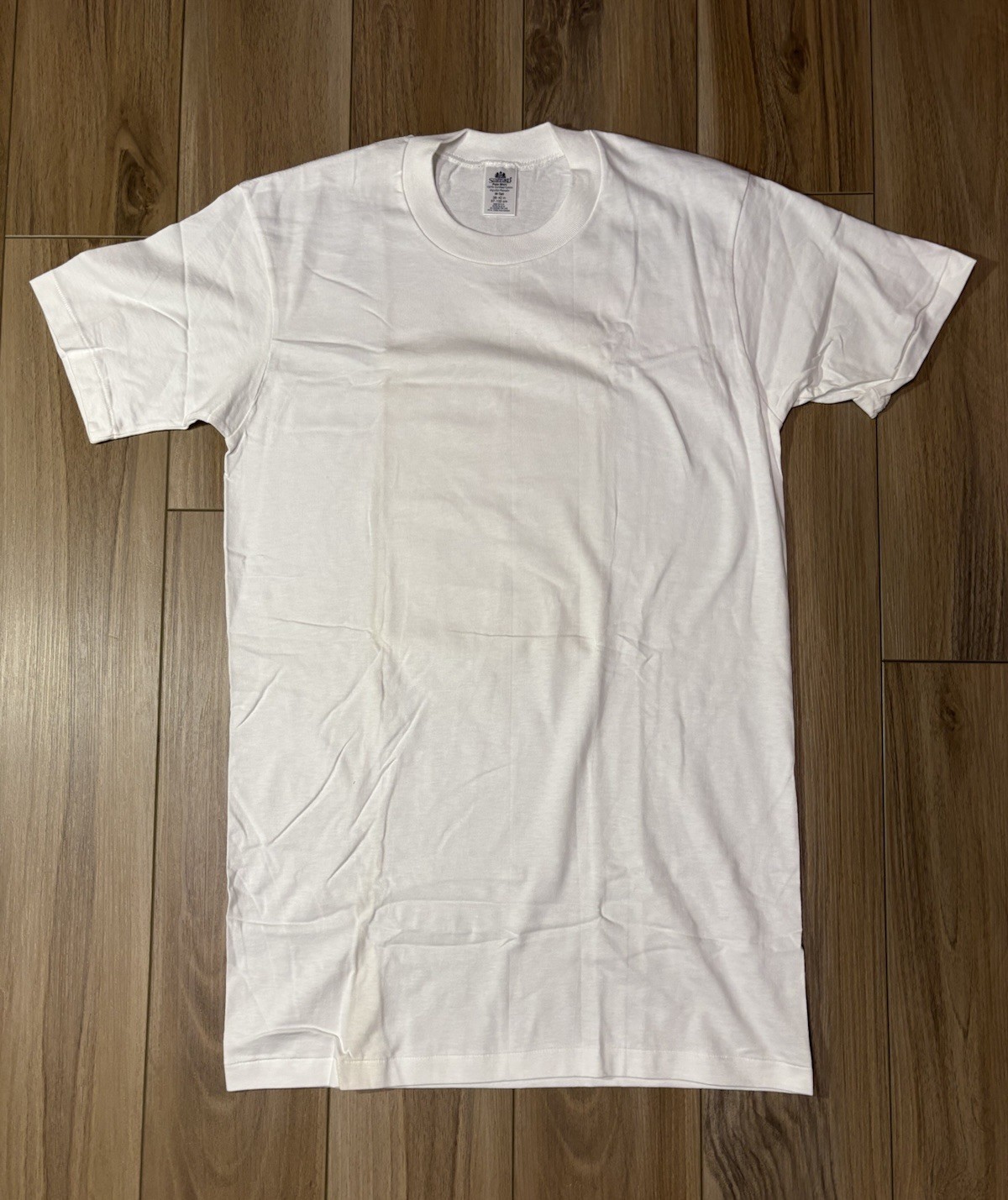 Vintage 90s Stafford Blank White T Shirt Mens Medium Tall Single Stitch Plain gallery