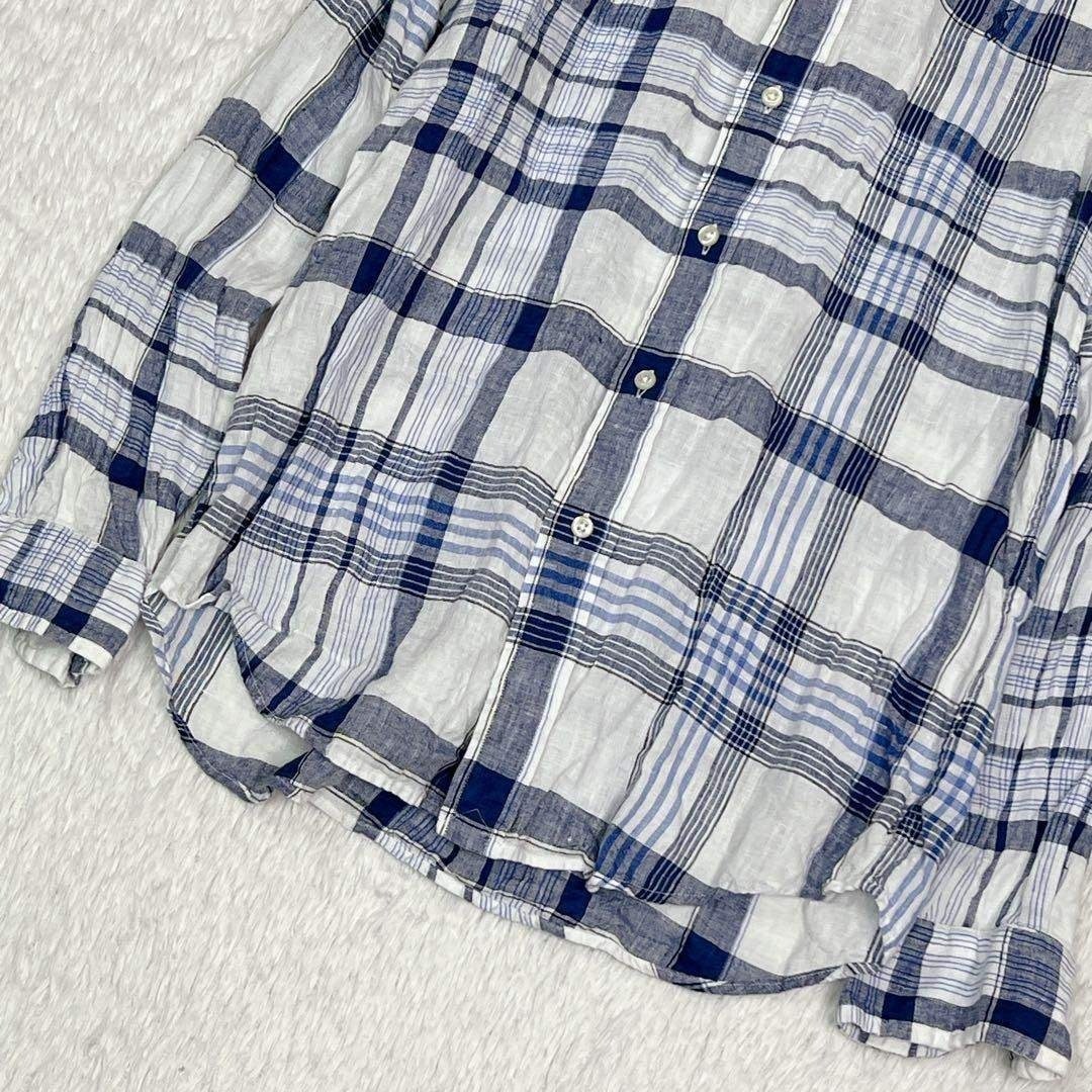 Ralph Lauren Linen Madras Check Long Sleeve Shirt with Pony Embroidery Blue/Whi gallery