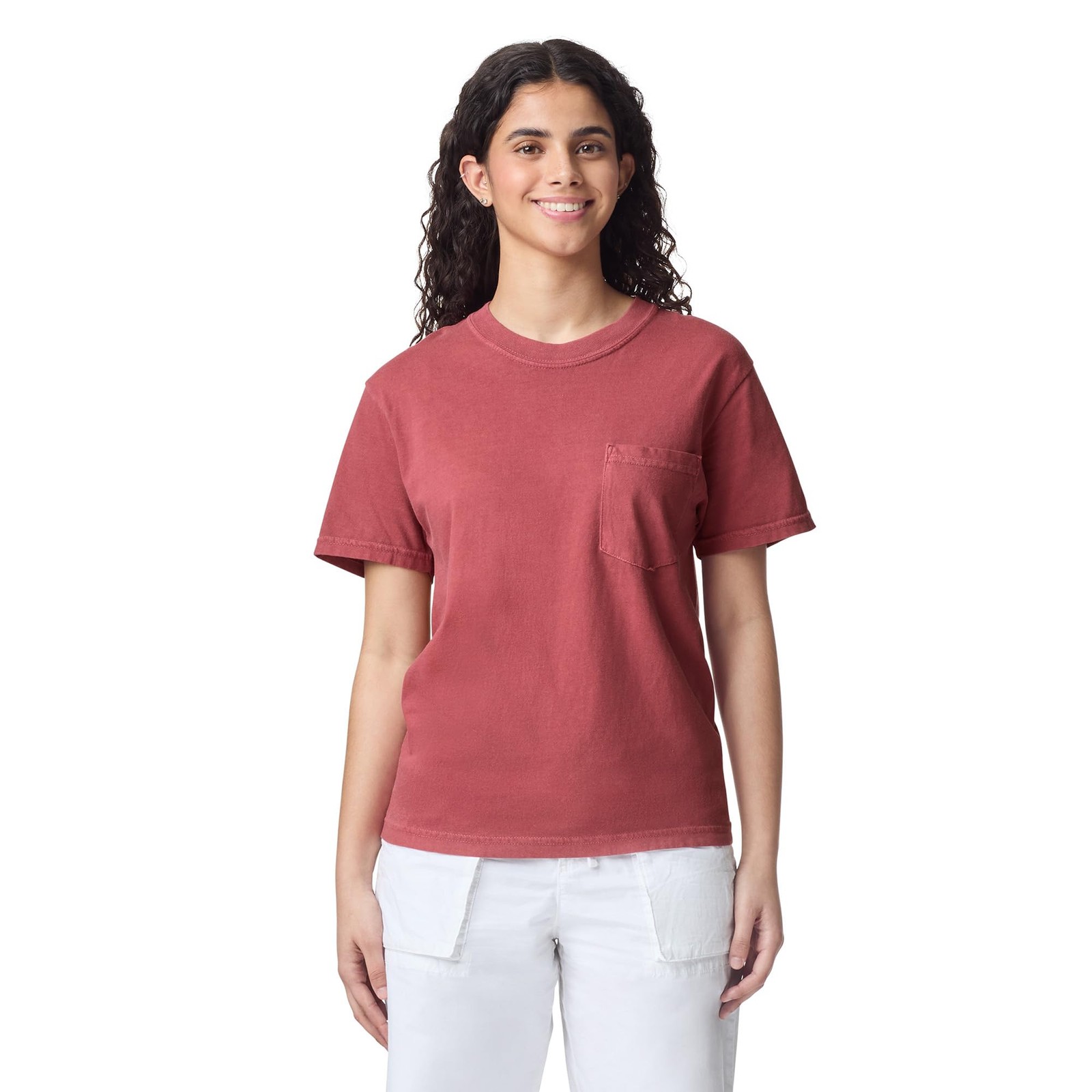 Adult Short Sleeve Pocket Tee, Style G6030, Crimson, X-Large