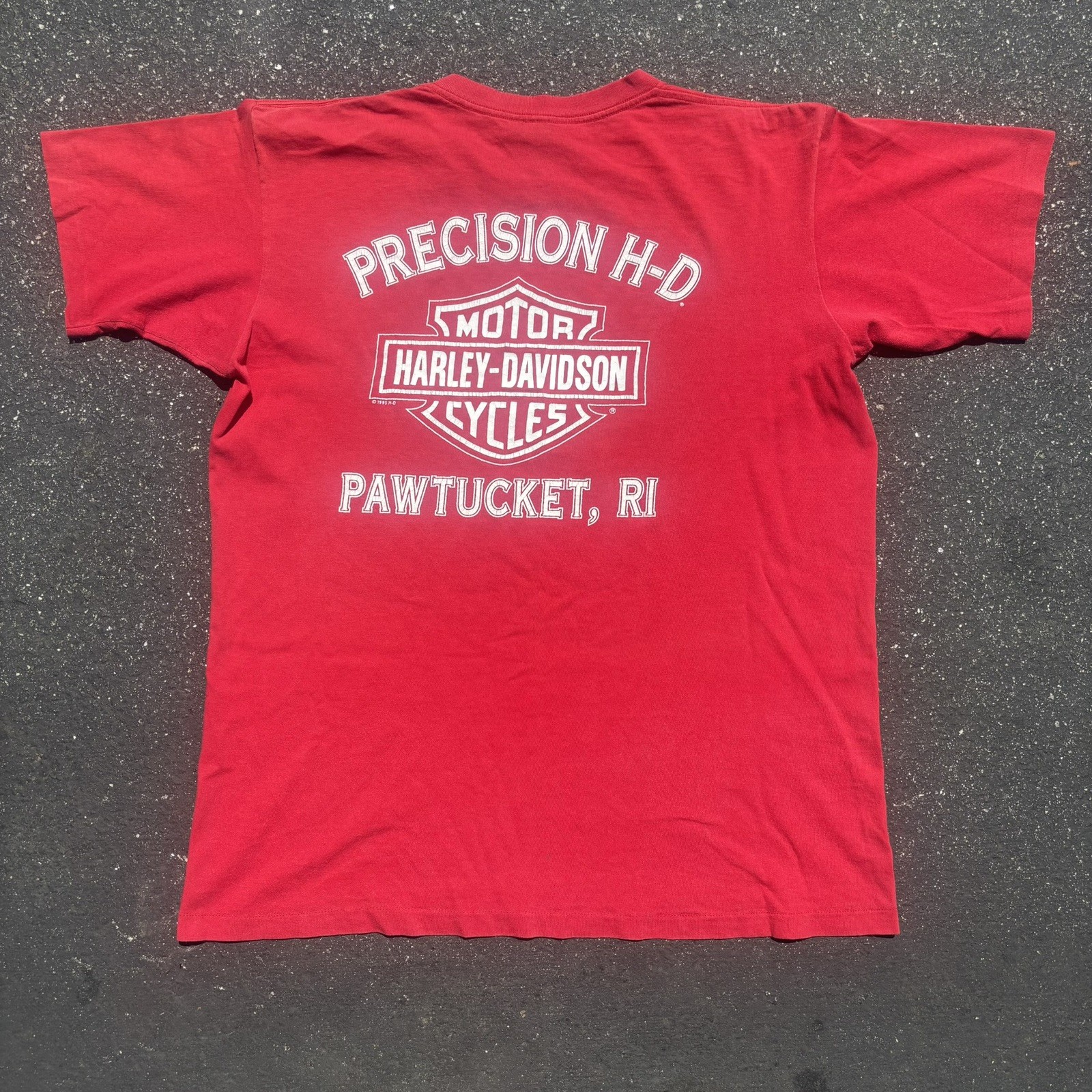 Vtg 90s Harley Davidson American Pride Size L Single Stitch Tee Rhode Island gallery