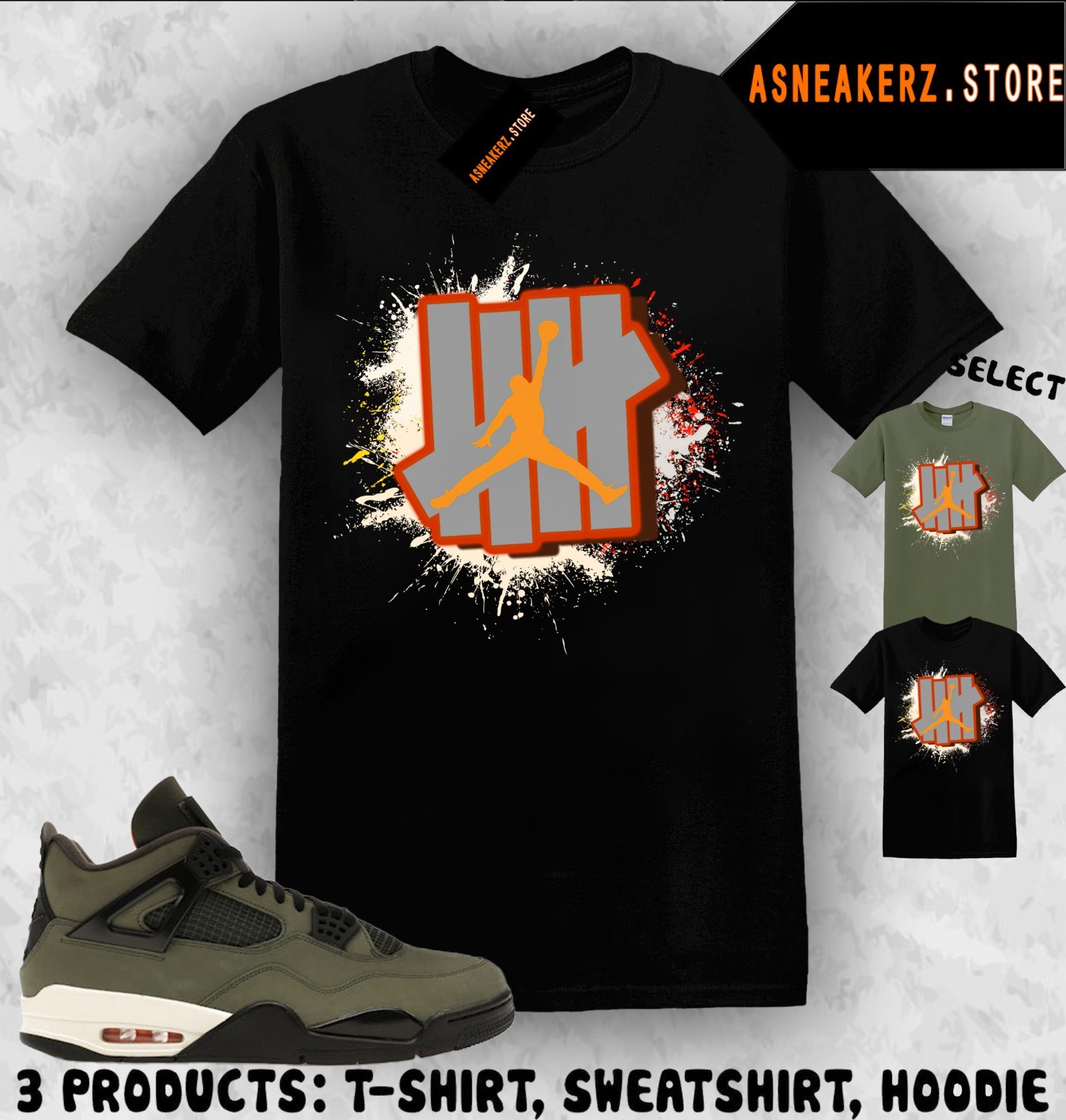 Sneakerhead Jumpman Tee Shirt Matching Undefeated x AJ 4 OG 2025 Match Sneaker gallery