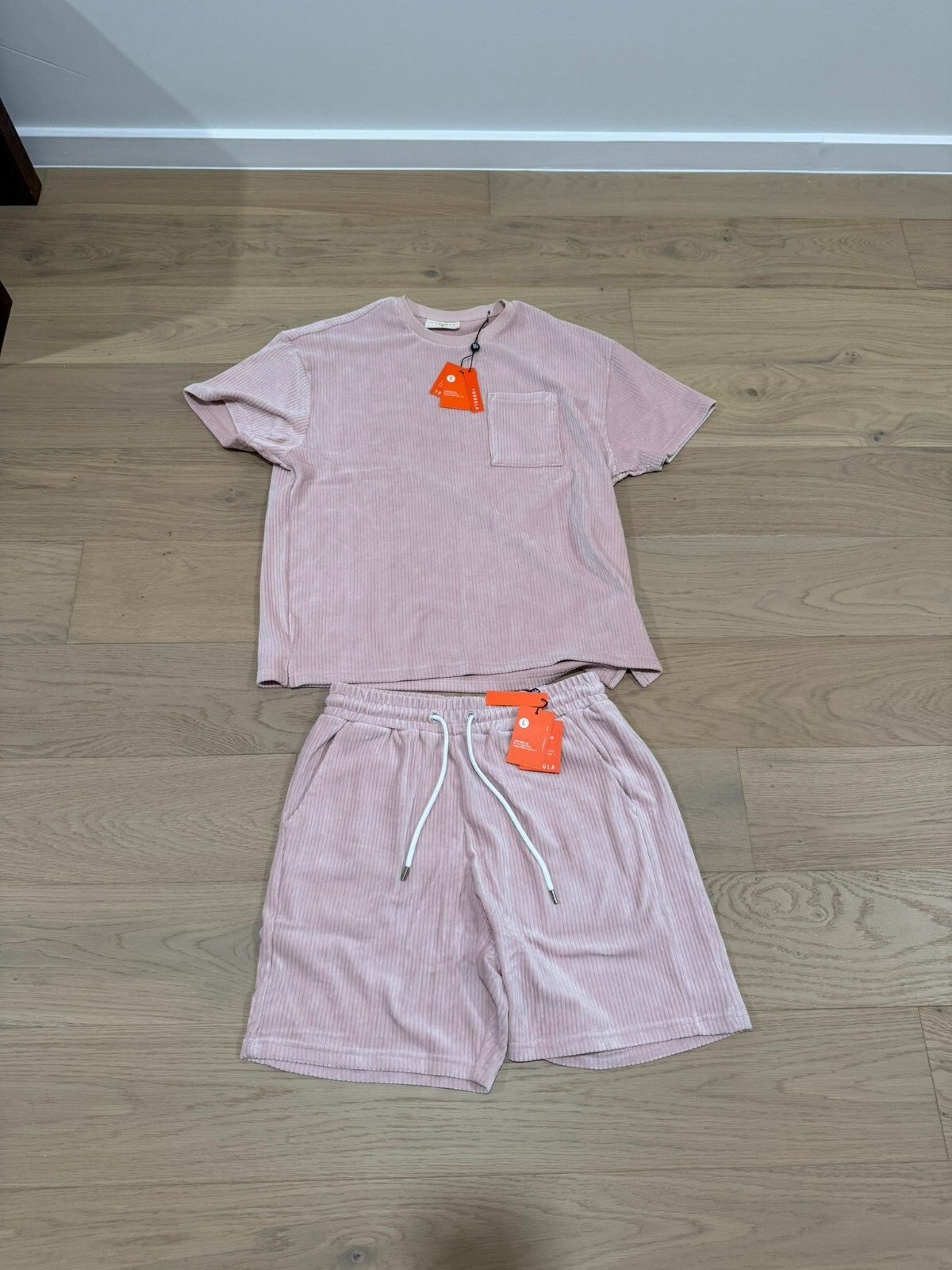 Men YoungLA 419 Cord Collection Shirt & Pant Set Pink gallery