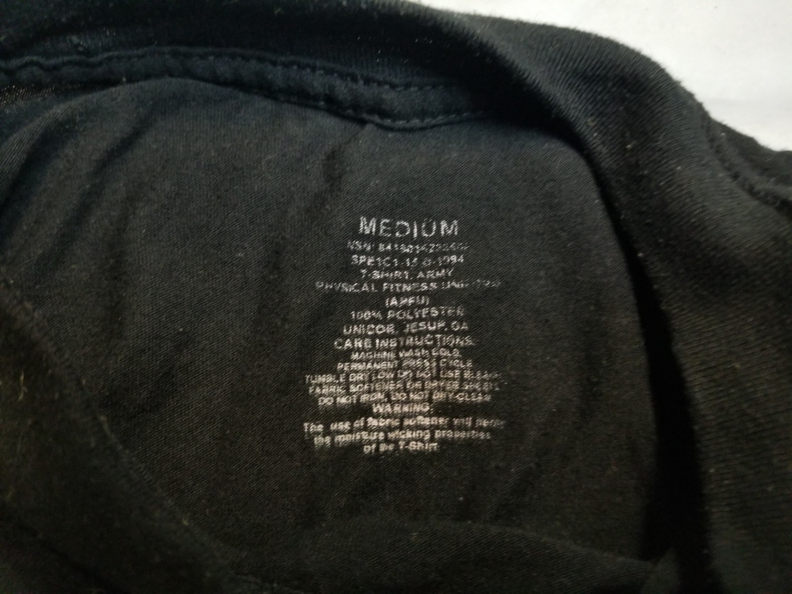 US Military Army Physical Fitness Uniform Short Sleeve Shirt Black Medium EXC gallery