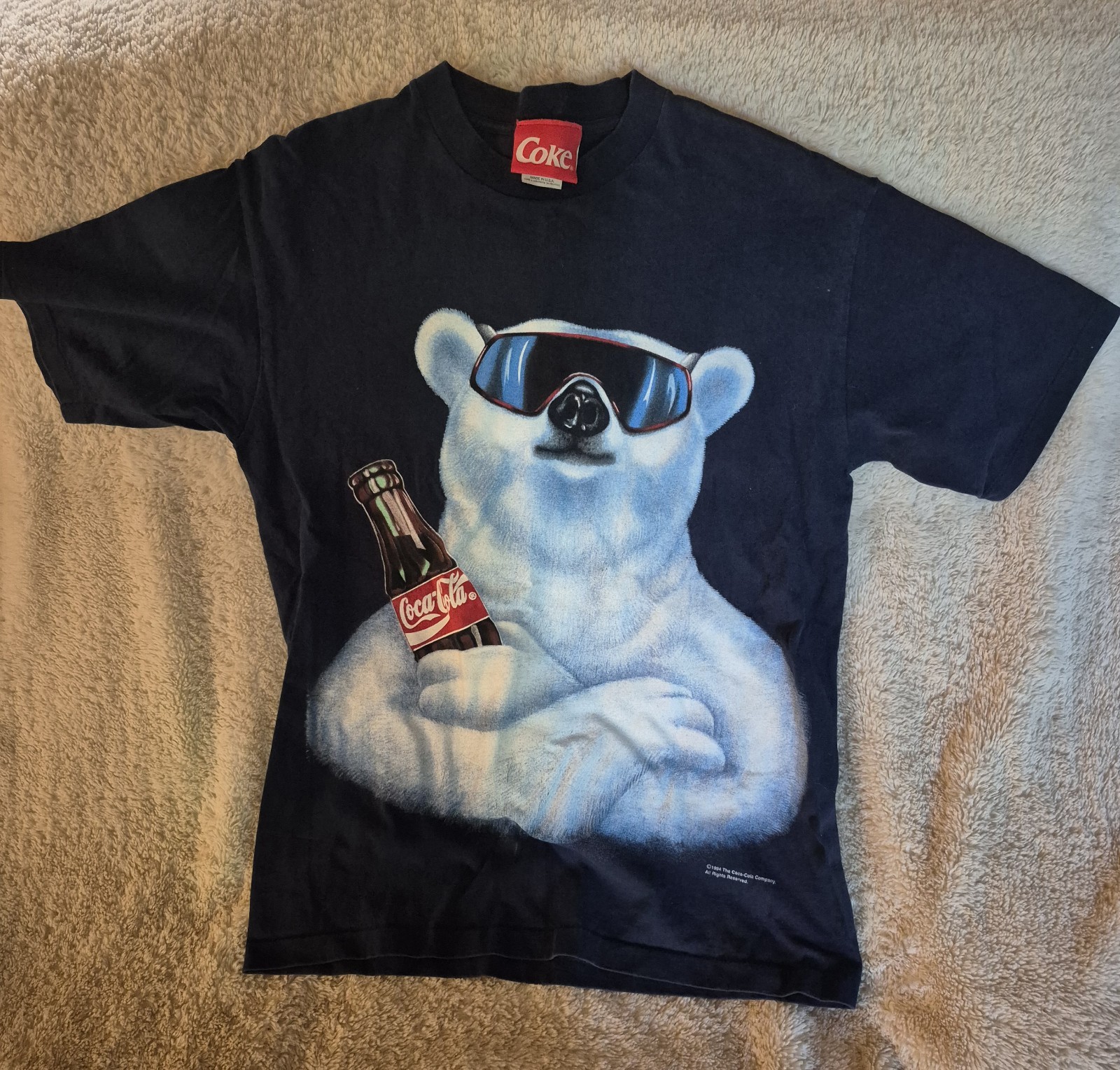 NEW Vintage Coca-Cola Shirt Heavy Large Polar Bear Made In USA T-Shirt 1994 Coke gallery