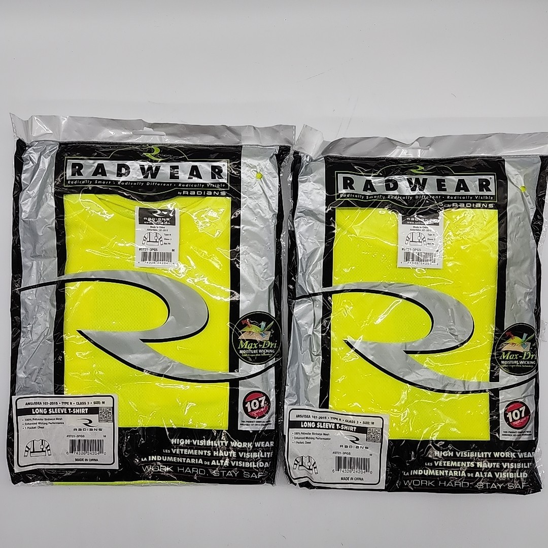 Lot/2 Radians Med Unisex Long Sleeve Shirt, Type R Class 3, Hi-Vis St21-3Pgs gallery