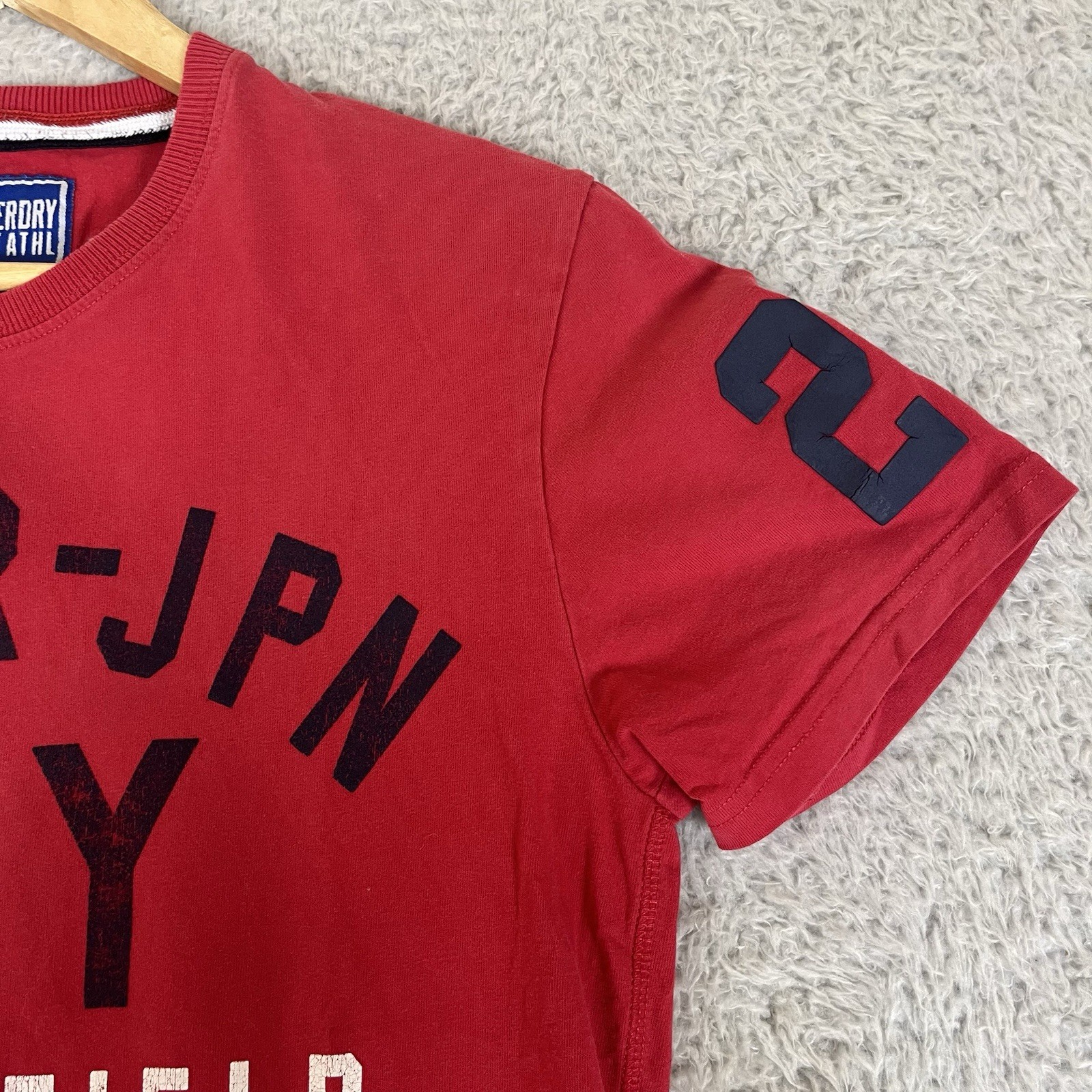 Superdry Track and Field T Shirt Mens L* M Medium Red Crew Neck Short Sleeve gallery