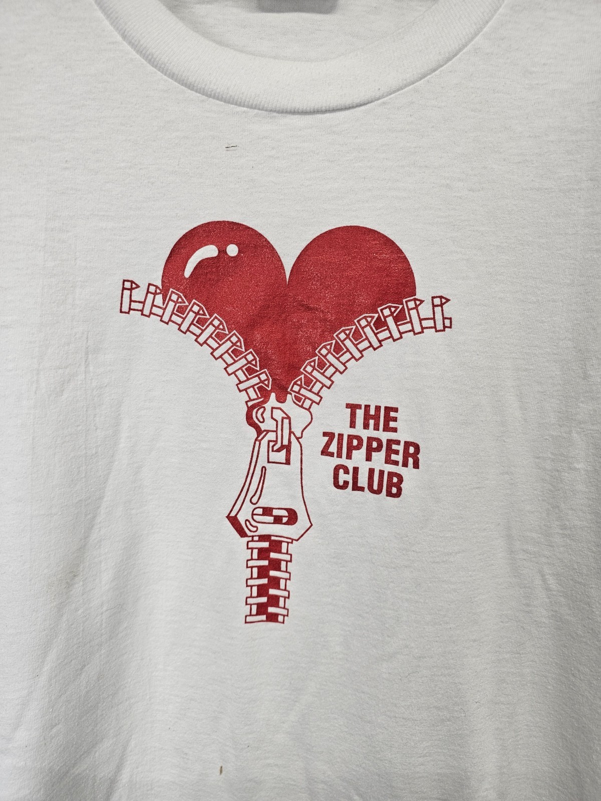 Vtg The Zipper Club Tee Shirt Size XL Heart Surgery Survivor gallery