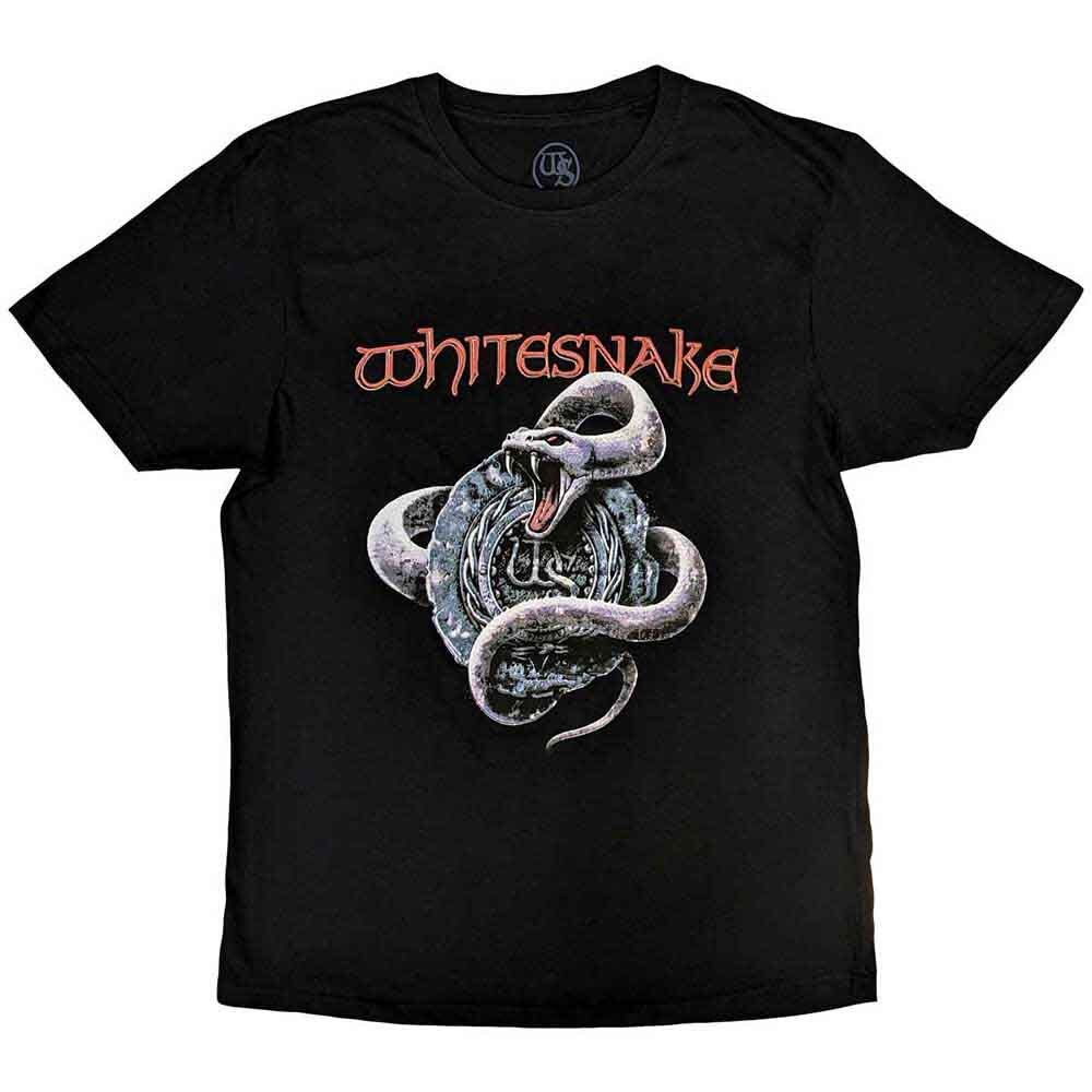 Whitesnake Silver Snake T-Shirt Black New