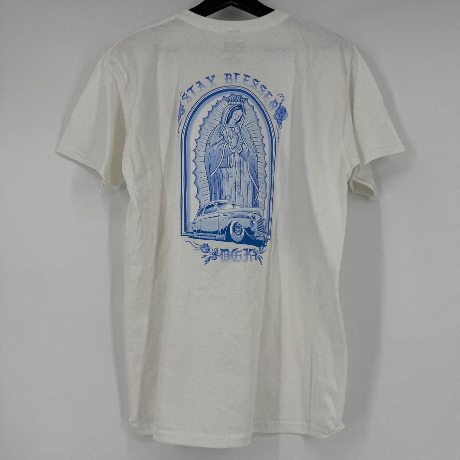 NEW DGK Stay Blessed Virgin Mary Lowrider White Graphic T-Shirt Mens XL NWT gallery