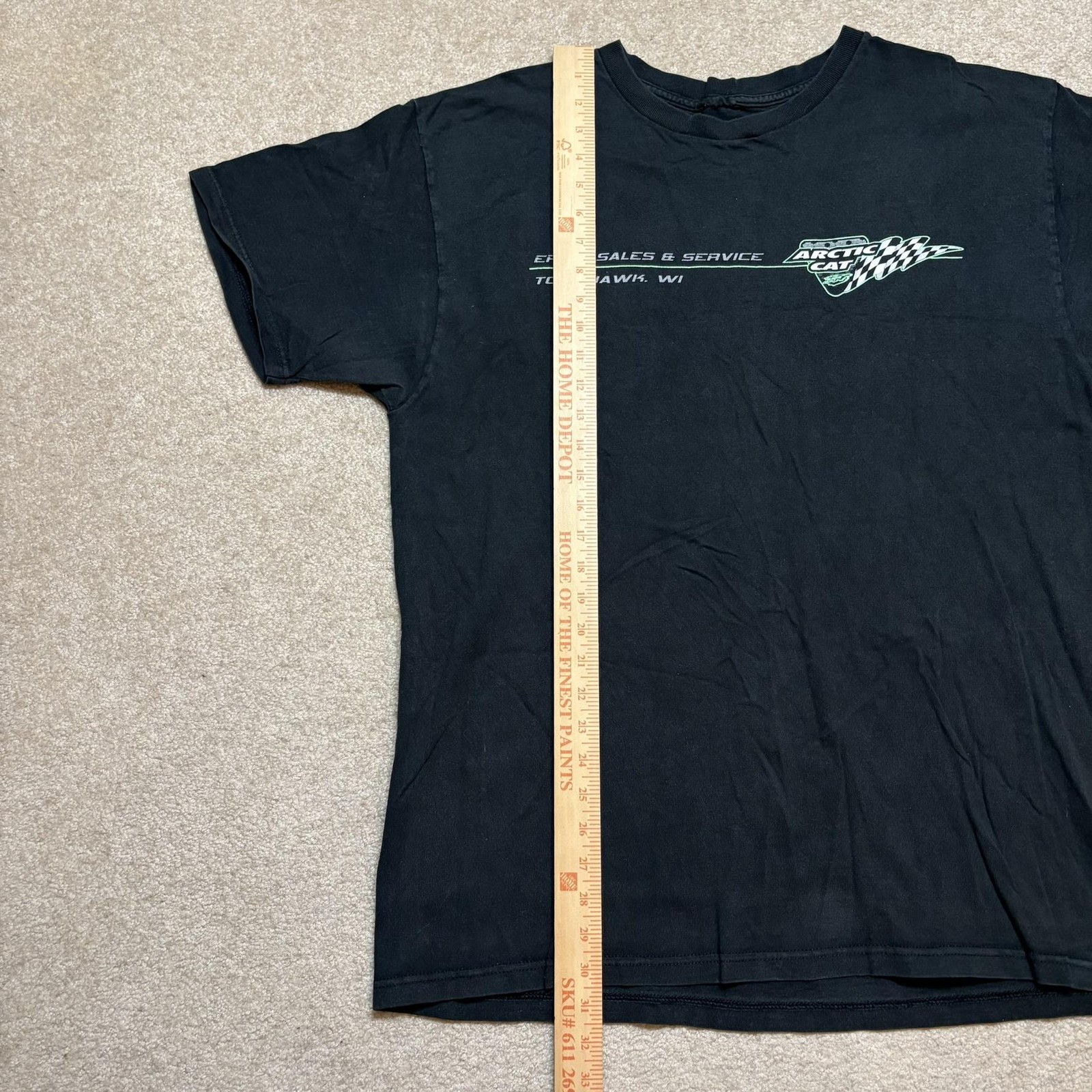 Vtg Arctic Cat Shirt Mens Large Black Snowmobile Racing Graphic Tee Tomahawk 90s gallery