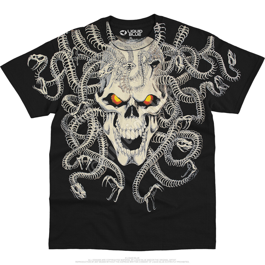 FANTASY-MEDUSA -SKULL-SNAKES-2 SIDED-T-SHIRT S-M-L-XL-XXL Horror-Scream gallery