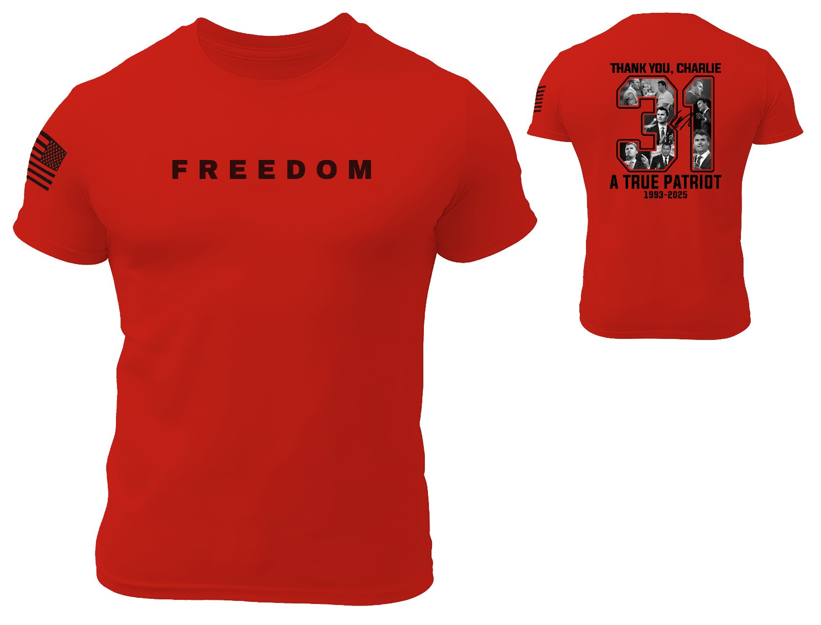 Freedom Charlie Kirk Shirt, Thank You Charlie 31 Shirt 100% Cotton soft style gallery