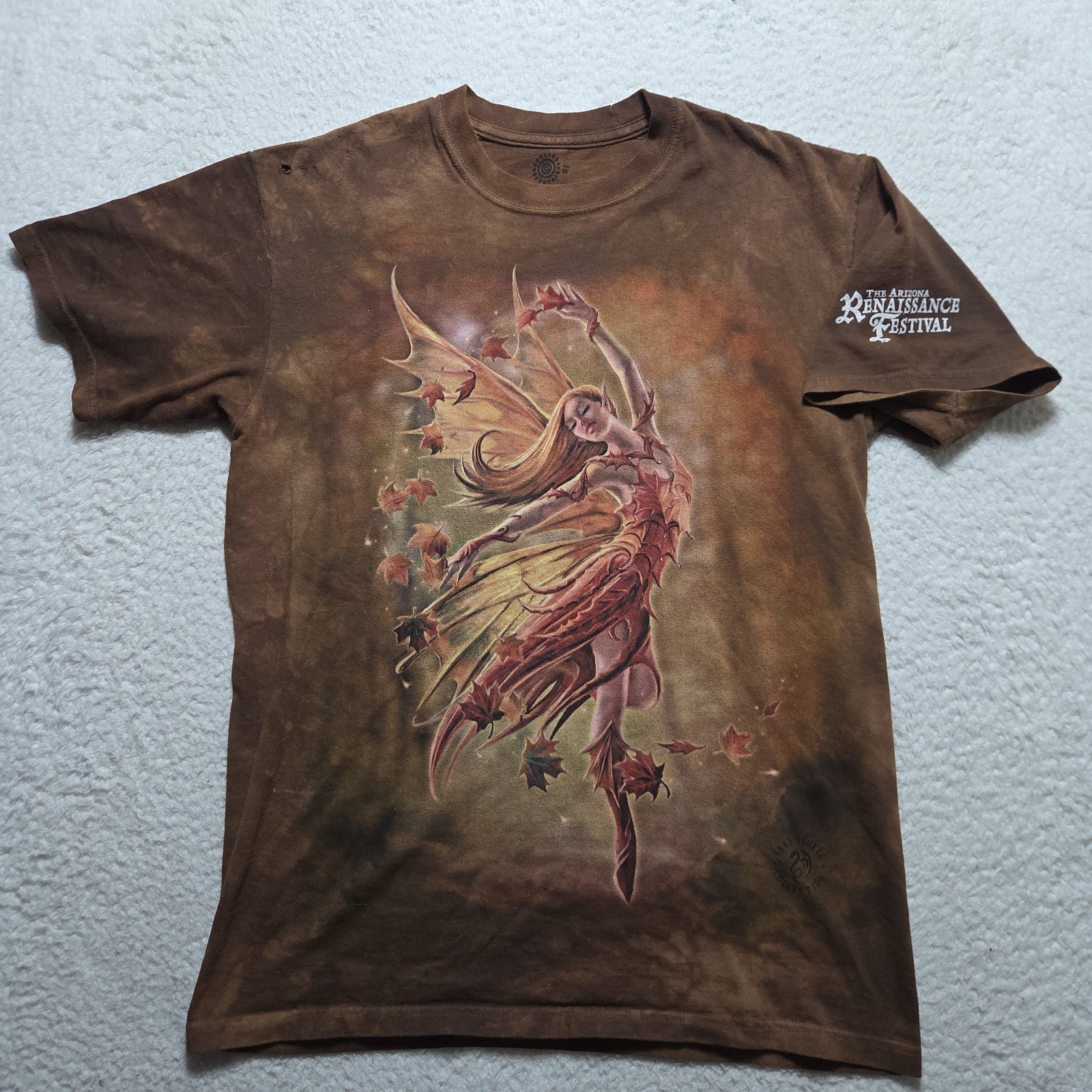 Mountain 2001 Anne Stokes Fairy Dancing Autumn Leaves Tie Dye Shirt Medium
