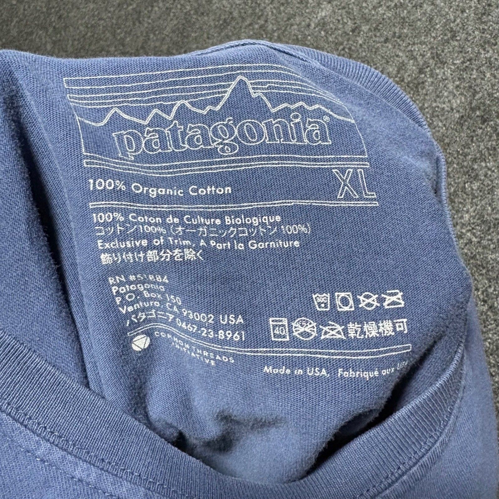 Patagonia Live Simply T-Shirt Men's Extra Large Organic Cotton Usa Made Faded gallery