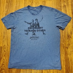 Vtg Bill & Teds Excellent Adventure Shirt Adult Blue Be Excellent To Each Other