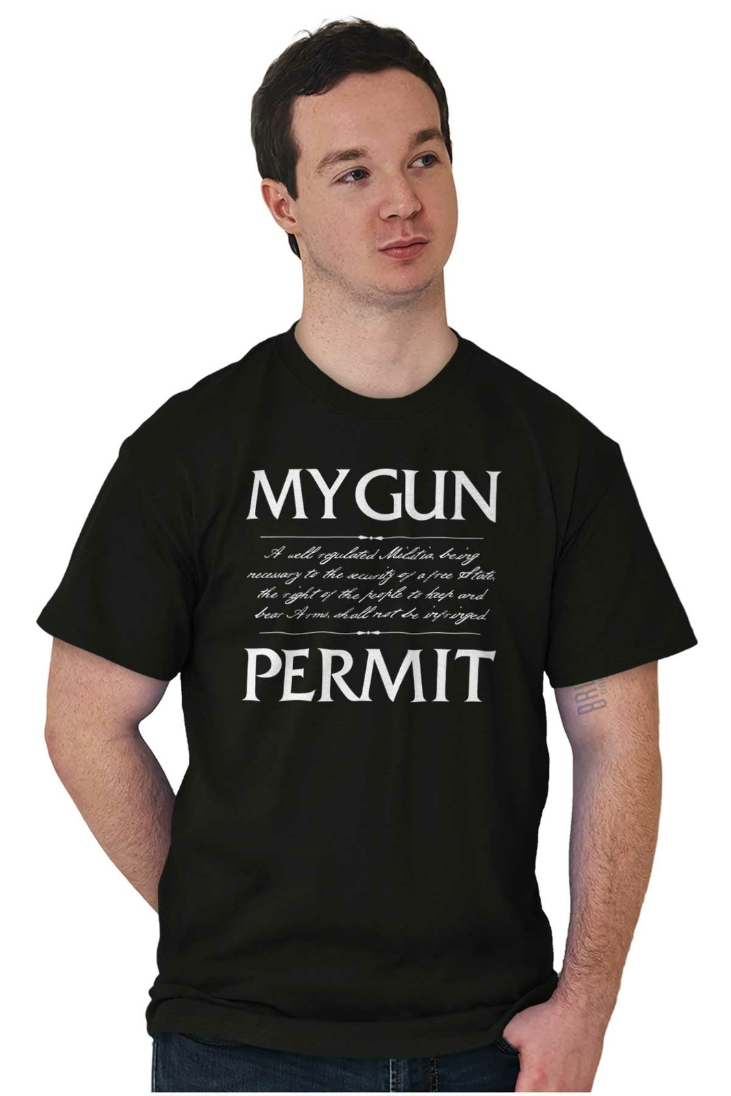My Gun Permit 2nd Amendment Constitution 2A Womens or Mens Crewneck T Shirt Tee gallery