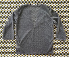 Manfinity Gray Size L Sheer Mesh Tinsel Metallic Long Sleeve V-Neck Tee