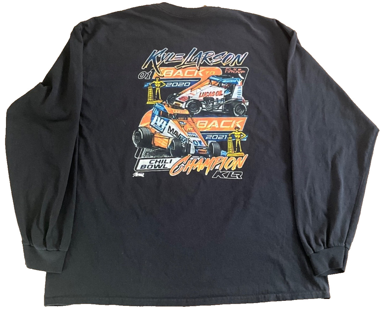 2020 2021 Kyle Larson Chili Bowl Back to Back Champion Long Sleeve Shirt KLR XL gallery